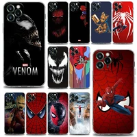marvel venom spiderman groot clear phone case for iphone 11 12 13 pro max 7 8 se xr xs max 5 5s 6 6s plus soft silicone marvel