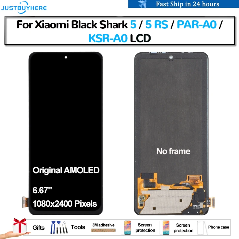 

Original AMOLED For Xiaomi Black Shark 5 5 RS PAR-A0 KSR-A0 Pantalla lcd Display Touch Panel Screen Digitizer Assembly Parts