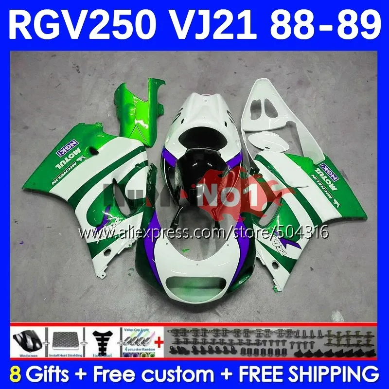 

Body Kit For SUZUKI SAPC VJ21 RGV250 RGVT250 VJ 21 88-89 40MC.138 RGV-250 RGV 250 RGVT-250 88 89 1988 1989 Fairings green stock