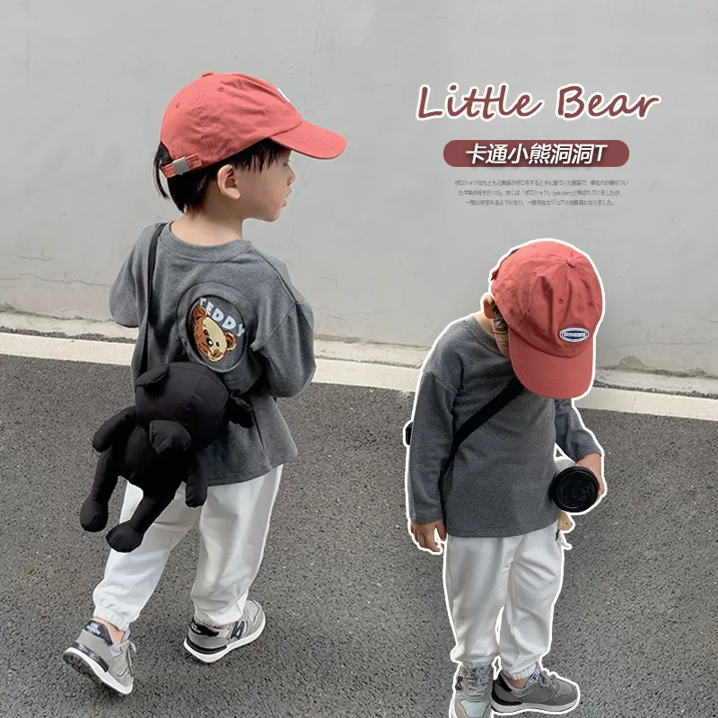 

Детский свитер в полоску, костюм из двух предметов на весну и осень 2022, одежда для мальчиков с длинными рукавами, футболка, детская одежда