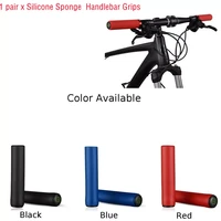 1 pair bicycle grips silicone sponge mtb bike handle bar soft cycle grip blackredblue 13mx22 2mm sponge handlebar grips
