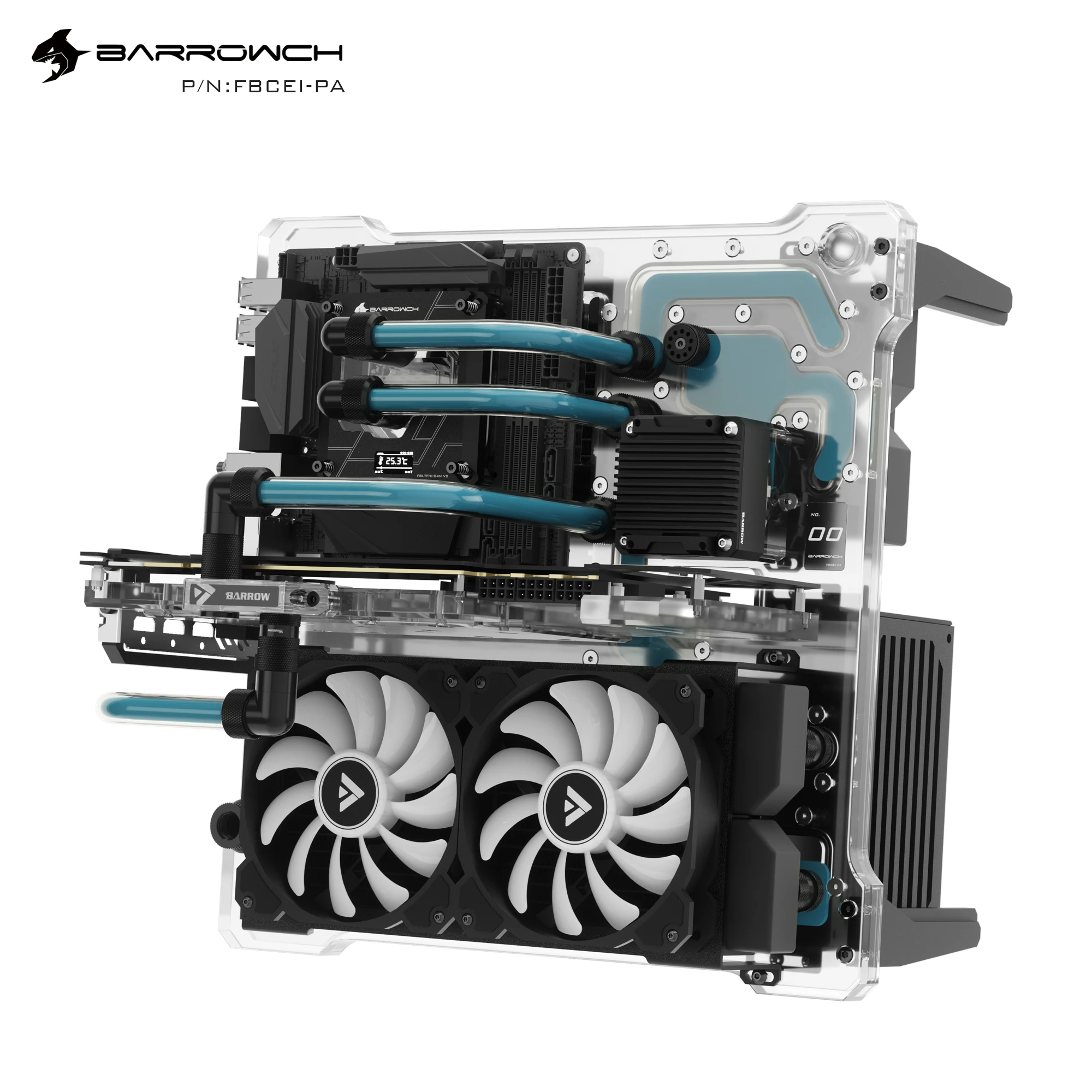 

Barrowch ITX Case , Open Computer Mini Chassis , Modular Panel Case , Limited Edition Water Cooling PC Gamer Cabinet FBCEI-PA