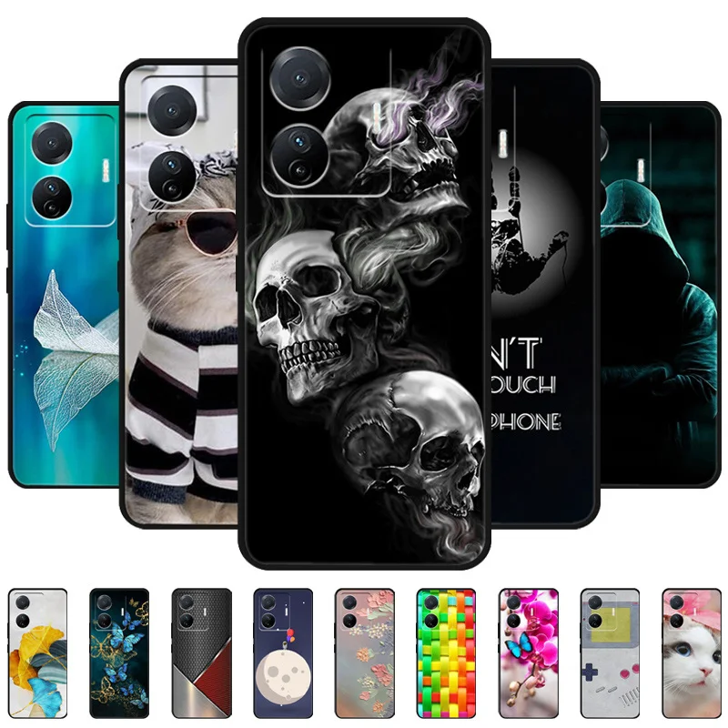 Чехол для телефона VIVO T1 популярный черный силиконовый чехол из ТПУ с принтом