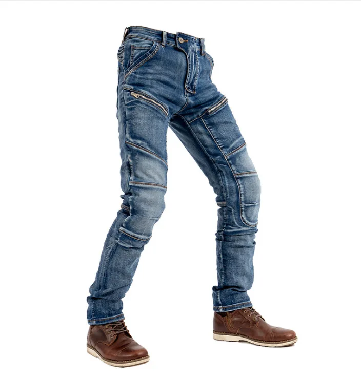 Skinny Jeans Mens Street Hip Hop Jeans Fashion Slim Jeans with Zipper Men Straight Denim Casual Trousers Trendy Biker Pants