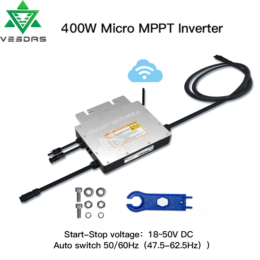 400 Вт 700 Вт 1400 Вт сетчатый инвертор солнечной батареи IP65, 18 ~ 50 В постоянного тока в 120 В переменного тока/240 в автоматический инвертор немодулированного синусоидального сигнала с функцией связи