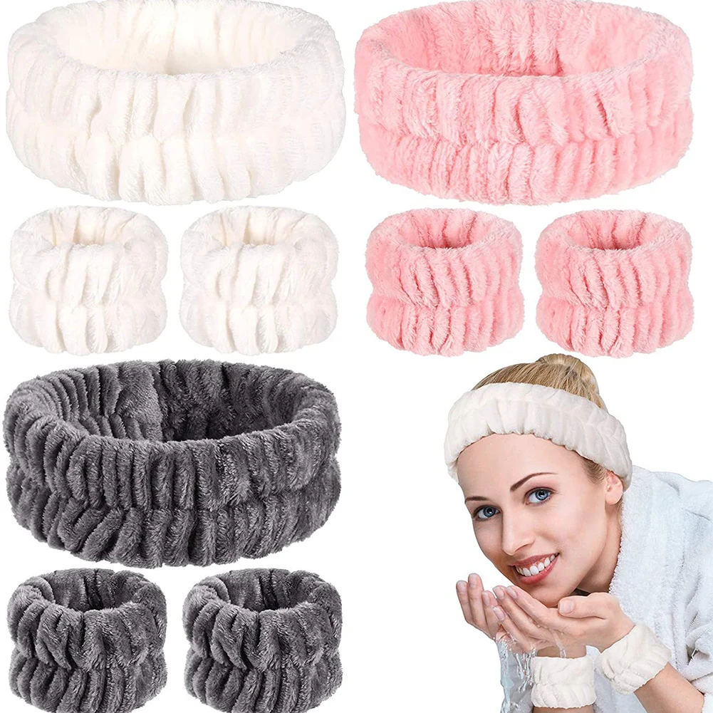 

Wash Face Hair Holder Hairbands Soft Warm Coral Fleece Solid Color Wide Headband For Women Girls Turban Fashion Hair Accessories