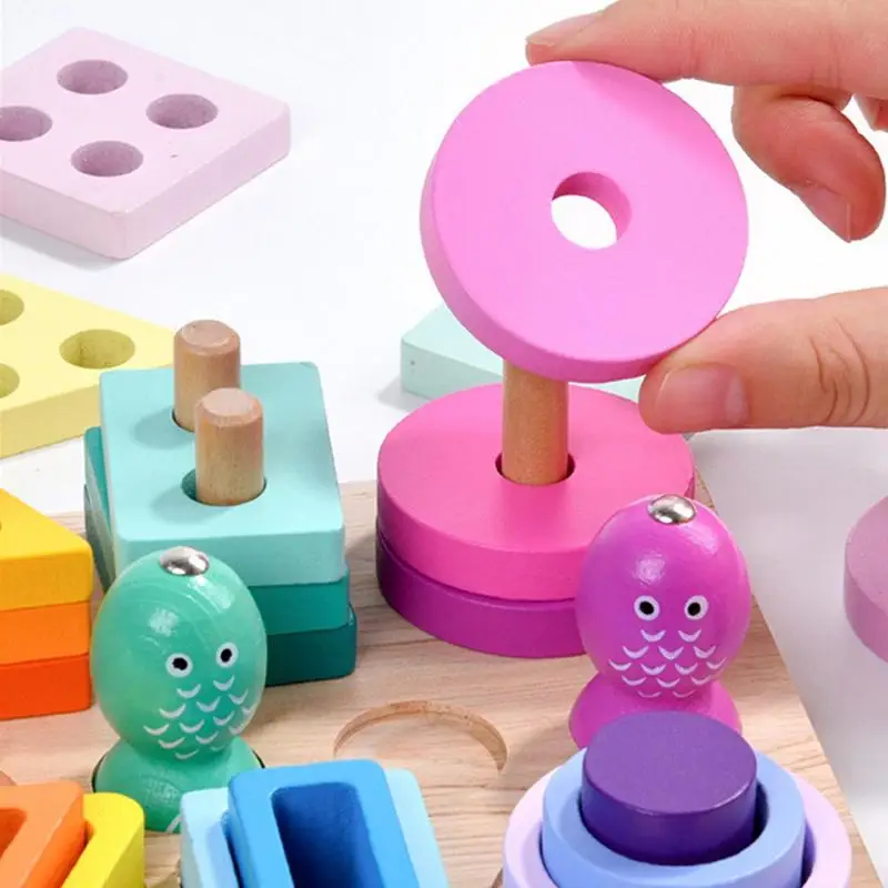 

Детские рыболовные Обучающие игрушки 3 в 1, деревянный магнитный алфавит, рыболовная игра, Детская развивающая игрушка для восприятия цвета