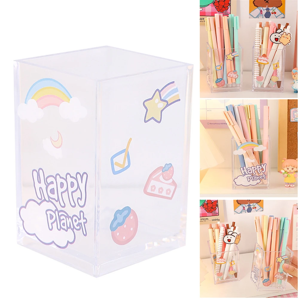 

Прозрачный акриловый держатель для ручек, многофункциональный квадратный чехол для хранения карандашей, Настольные принадлежности, Диспе...
