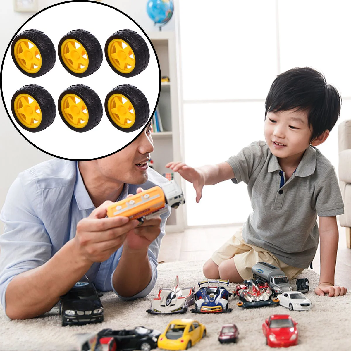 6-шт. Игрушечная ступица колес умные автомобильные колеса детские аксессуары