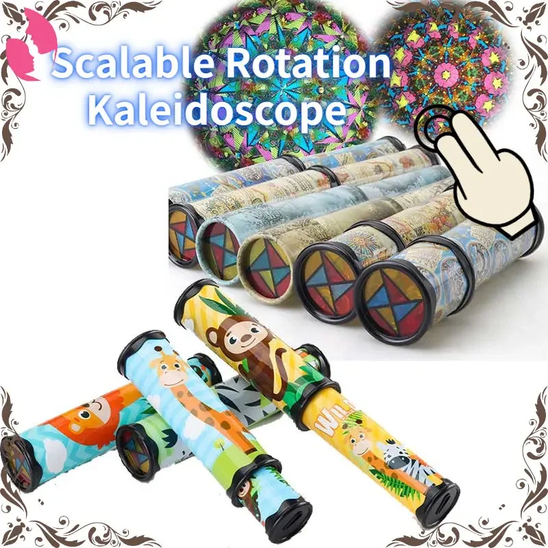 

New Scalable Rotation Kaleidoscope 30cm Magic Changeful Adjustable Fancy Colored World Toys for Children Autism Kid Puzzle Toy