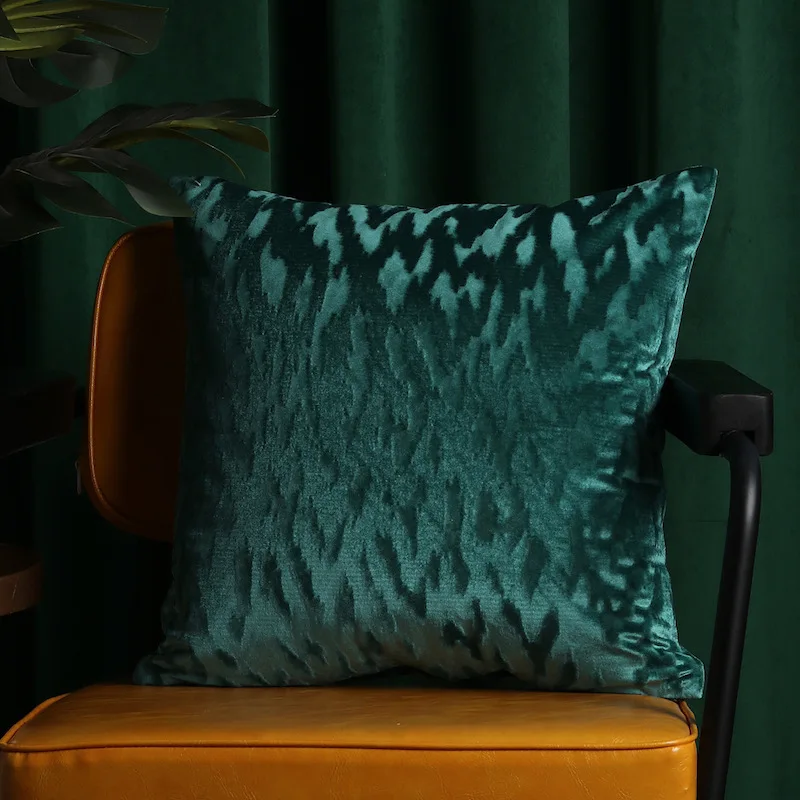 

DUNXDECO волнистая бархатная темно-зеленая Мягкая Наволочка для подушки декоративная наволочка для подушки арт-дома роскошный диван-кровать