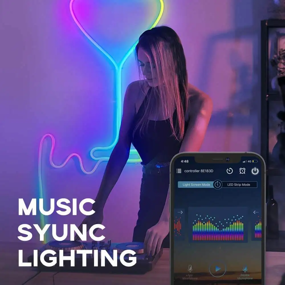 WiFi APP Control Dream Color Led Neon Strip Lights Alexa Voice 12V Гибкий тв-компьютер Подсветка