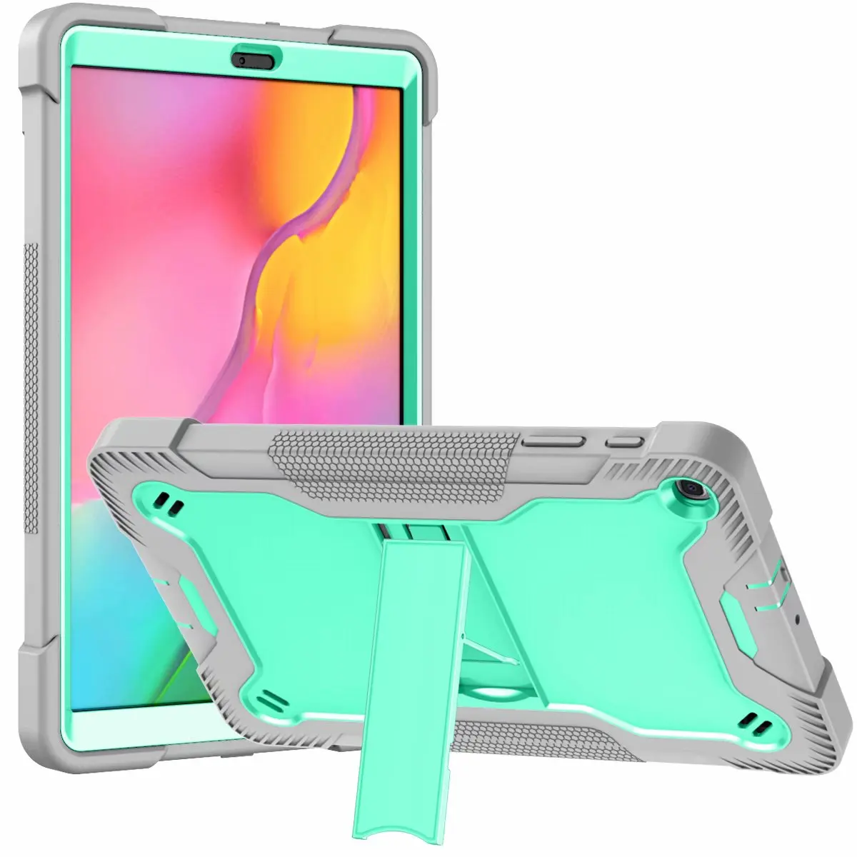 

Kids Safe Armor Shockproof Silicone Case for Samsung Galaxy Tab A 10.1 2019 SM-T510 SM-T515 T510 T515 Tablet Stand Cover + pen