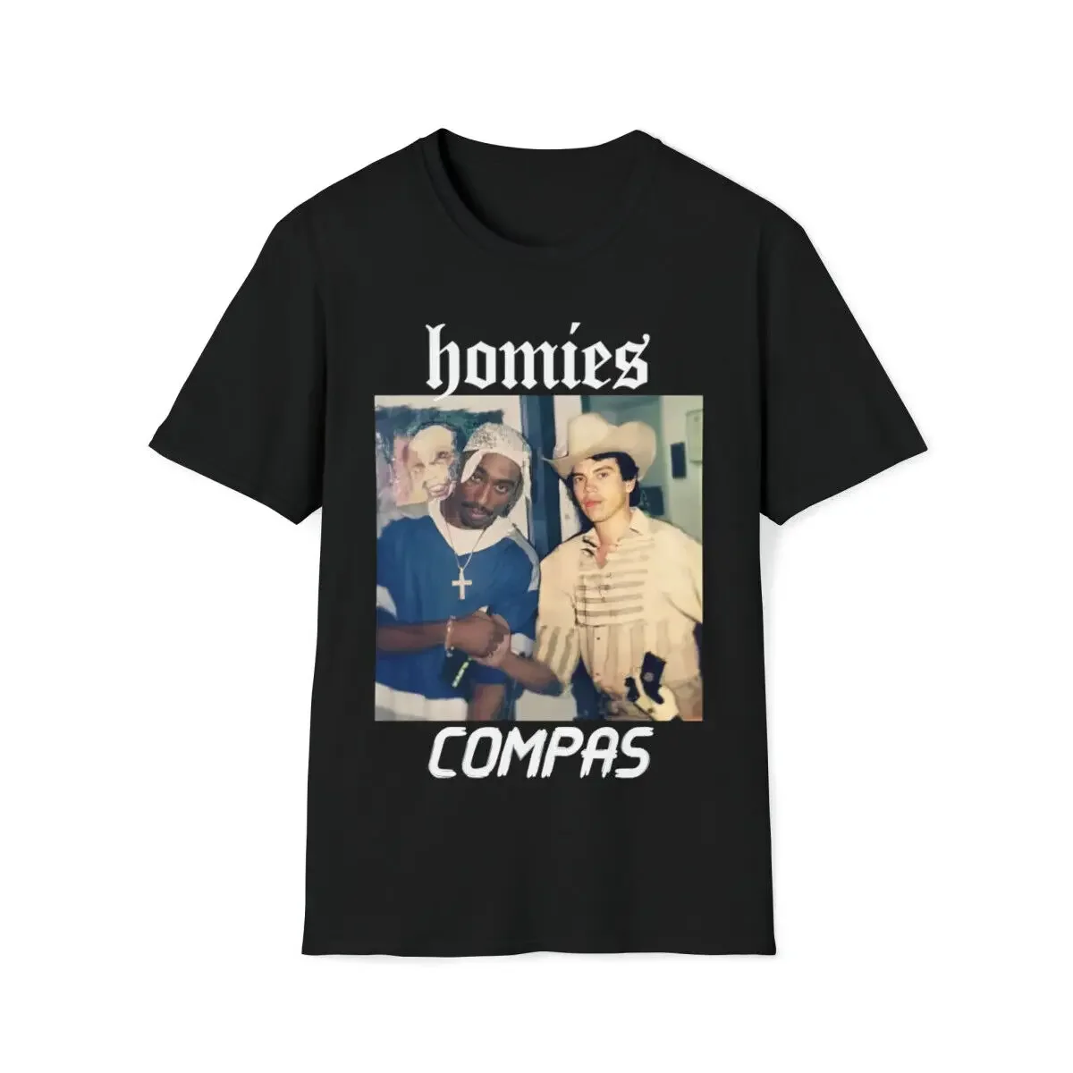 nosić Chalino Sanchez Tupac Razem Homies Compas ретро-винтажная футболка унисекс 90-х