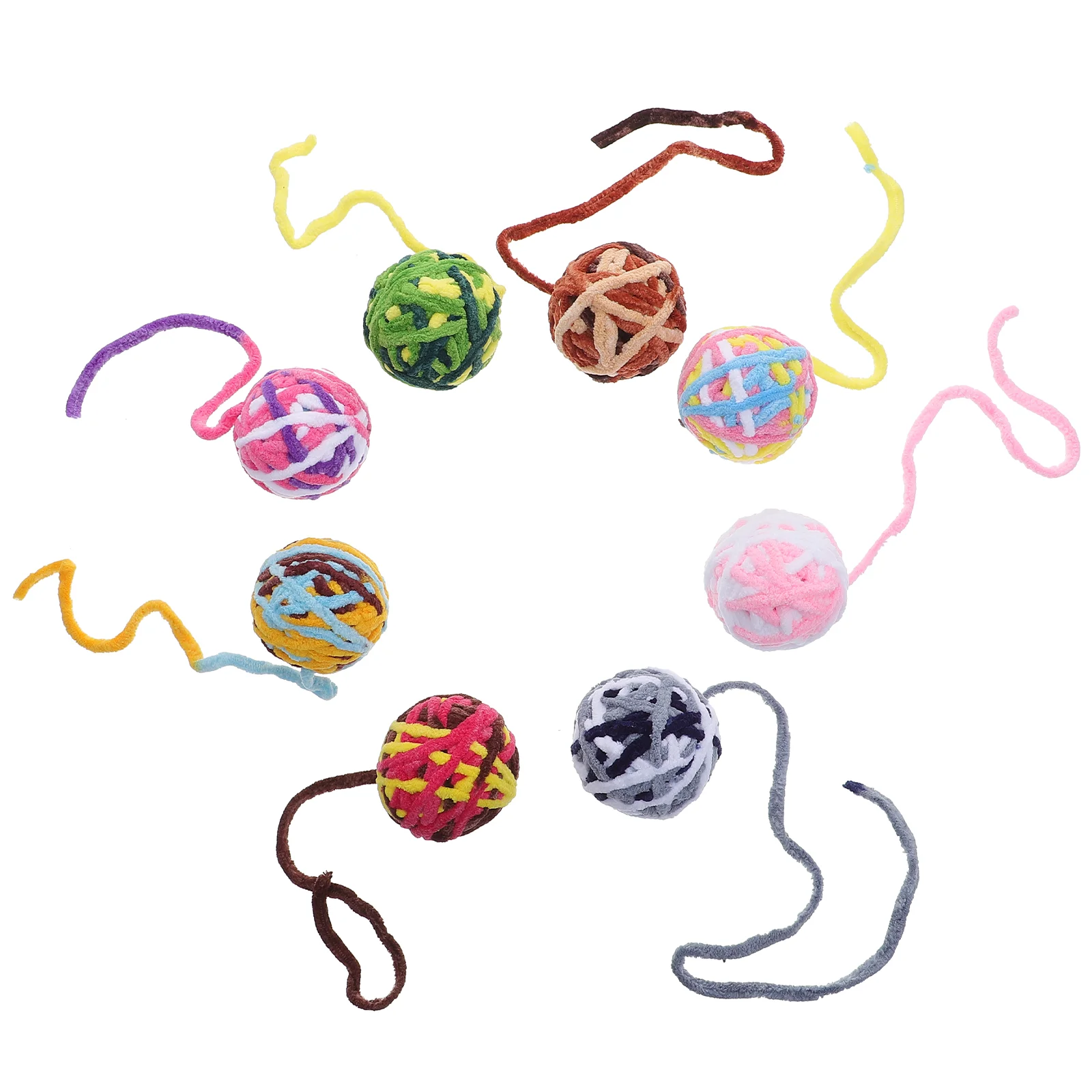

8Pcs Colorful Cat Toys Woolen Toys Gnawing Toys for Cat (Mixed Style)