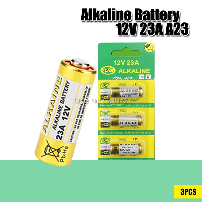 

3pcs/Lot Alkaline Battery 12V 23A 23GA 21/23 A23 A23S E23A EL12 MN21 MS21 V23GA MN21 L1028 RV08 GP23A K23A For Doorbell remote