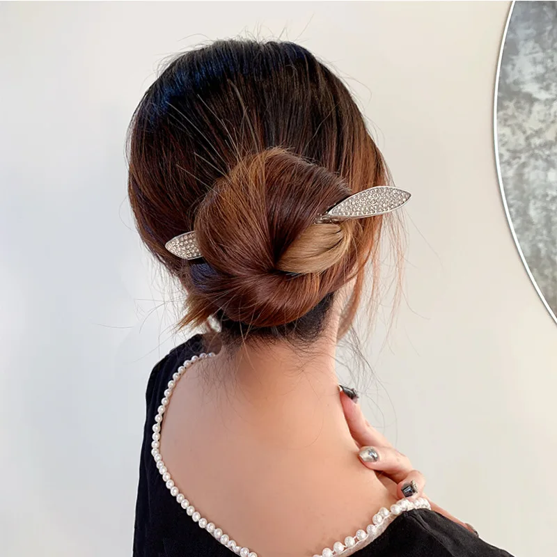 

Meatball Hair Hairpin Hair Ornaments Women Modern High Sense Hairpin Crystal Hair Curler Simple Hairpin New Style