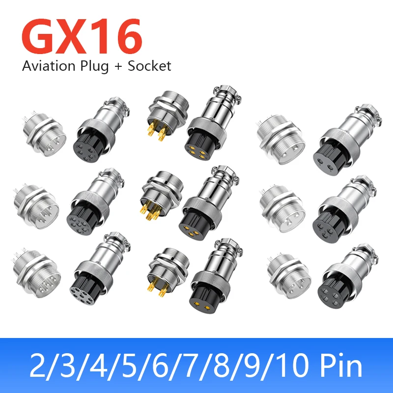 GX16 2Pin авиационным соединителем промышленный позолоченный мужской женский