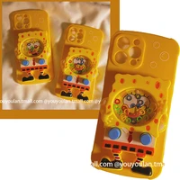 kawaii spongebob toy ring machine apple protective case 13promax phone case iphone13 12 silicone shell anti fall shell girl gift