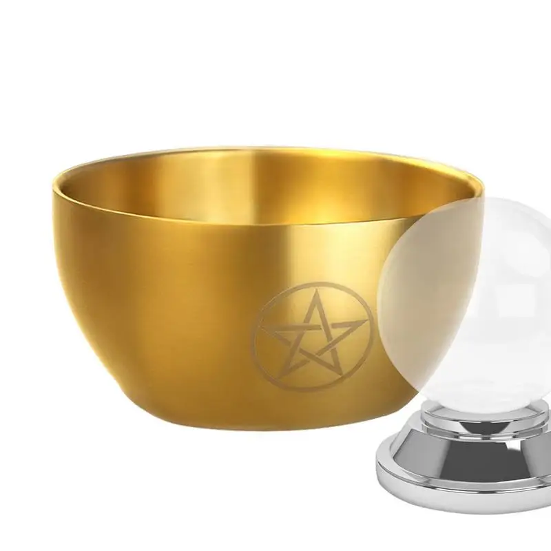 

Offering Bowl Rustproof Stainless Steel Serving Bowl With Pentagram Pattern Dinnerware Supplies For Theme Party Kitchen Living
