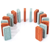 28 pcsset food grade silicone domino board games funny table game domino montessori baby toys parent child interaction gifts