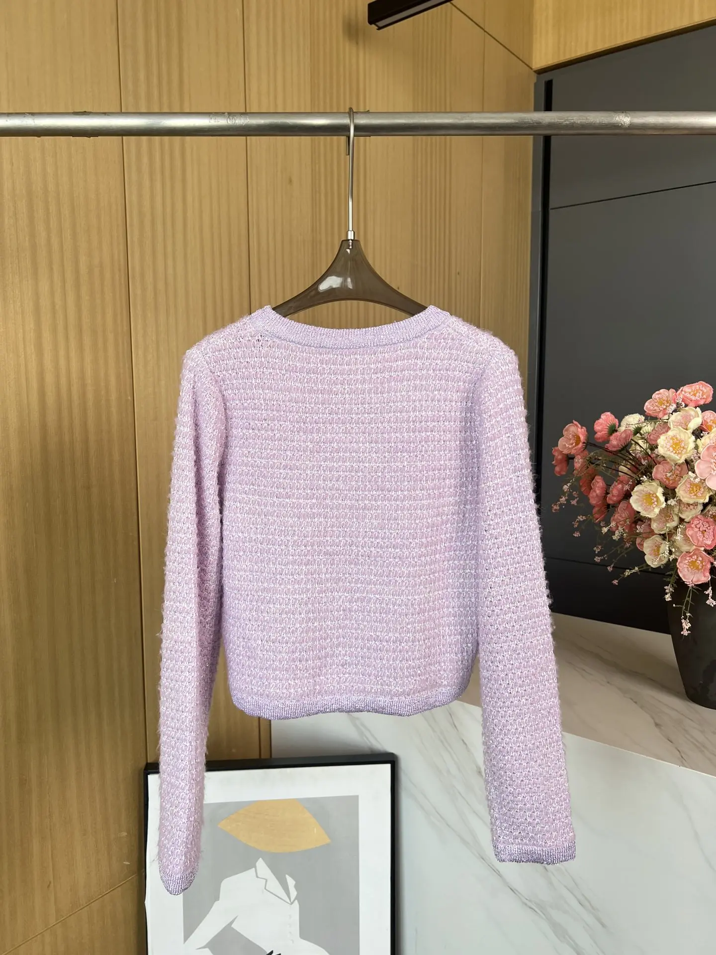 2024 зимняя новая женская одежда короткий вязаный кардиган с пряжкой и