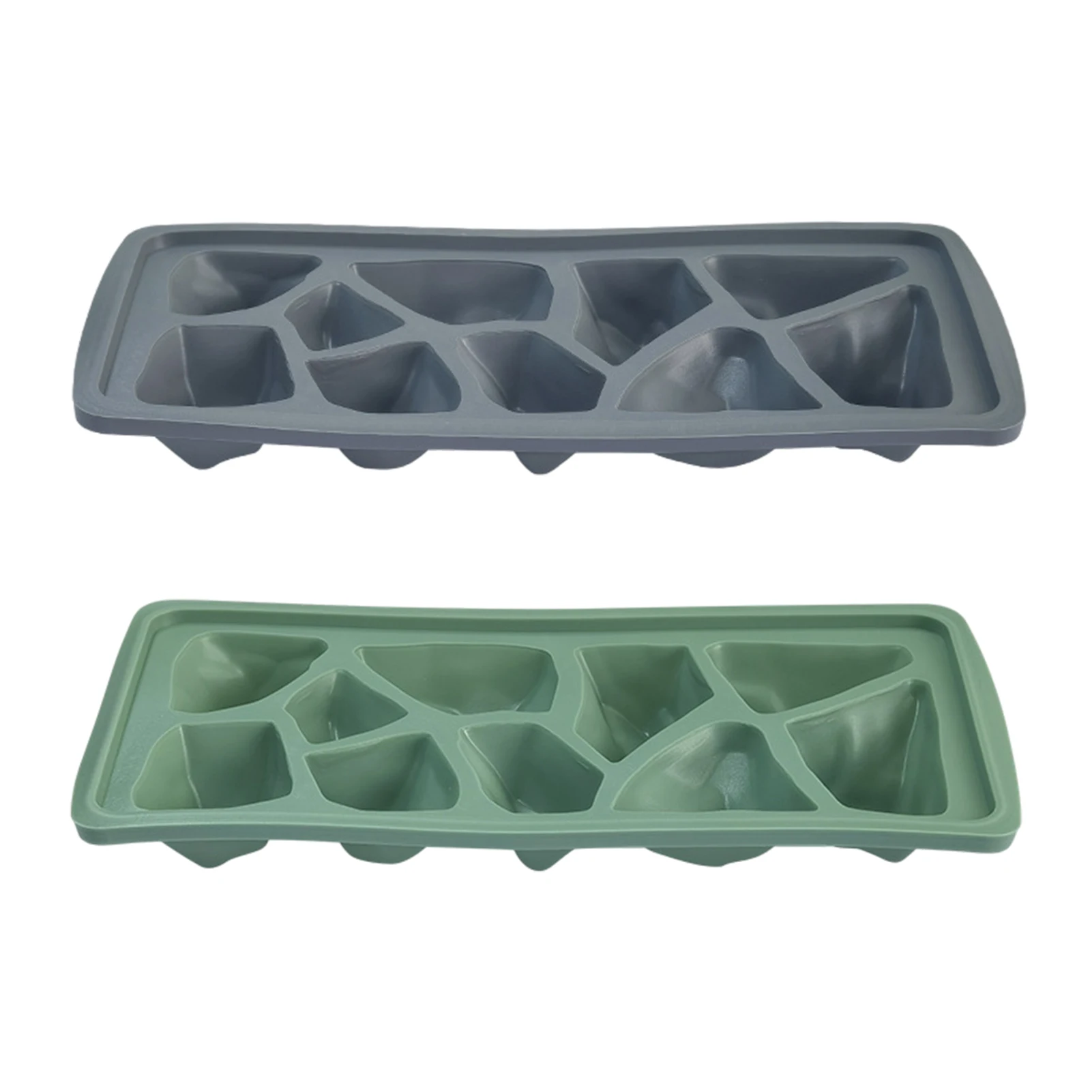 

Ice Cube Tray With Lid 10 Cells Reusable Irregular Stone Shaped Ice Cube Molds For Whiskey Cocktails Vodka And Juice Beverages