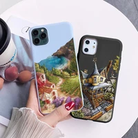candy art hand drawn magic house phone cases for iphone xr x xs max 13 12 11 pro max mini 7 8 plus se 2020 soft silicone cover