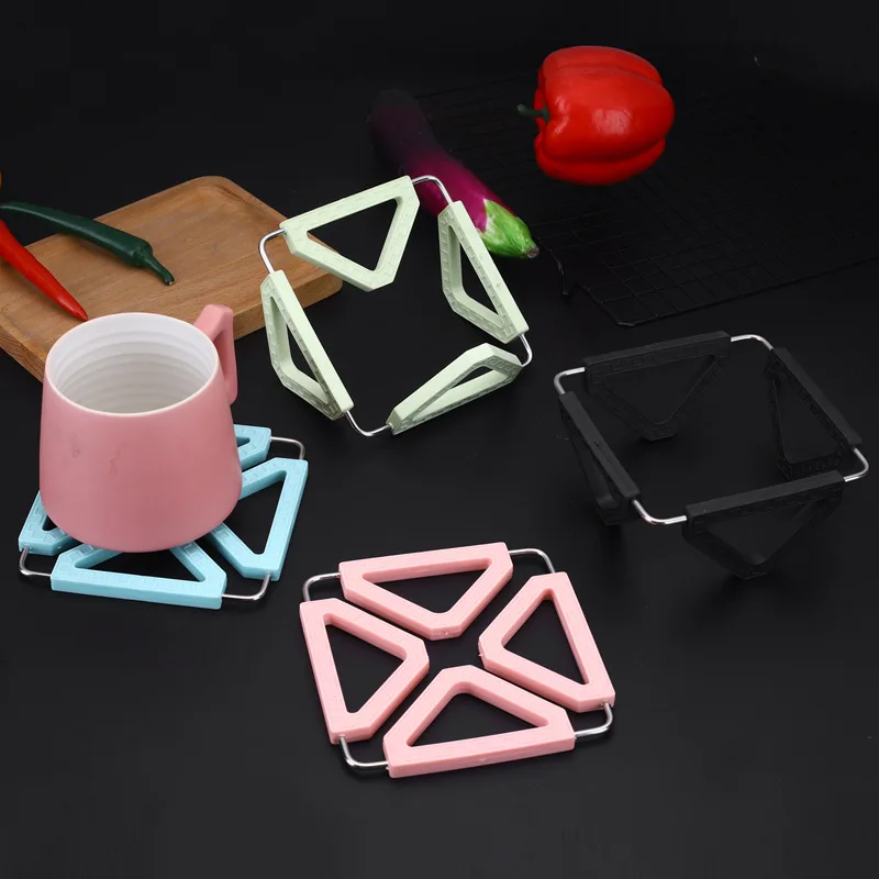 

Foldable Heat Proof Mat Scald Preventing Met Nordic Style Coasters Dinning Table Placemat Potholder Tableware Non-Slip Mat