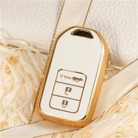tpu leather car remote key case cover protector shell fob for honda civic accord pilot crv 2015 2016 2017 2018 car accessories