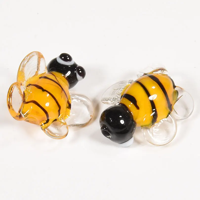 6 шт./лот новая стеклянная милая пчела многослойная лепестка круглая бусина кулон
