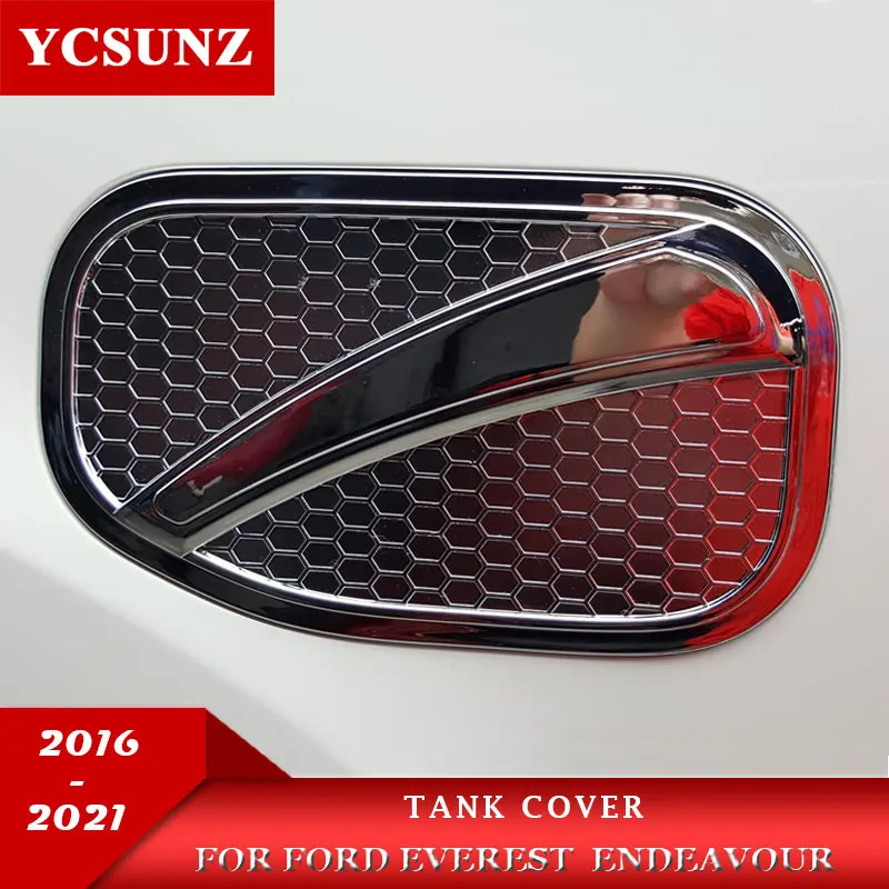 

Хромированная Крышка топливного бака для автомобиля внешние части аксессуары для Ford Everest Endeavour 2016 2017 2018 2019 2020 2021 YCSUNZ