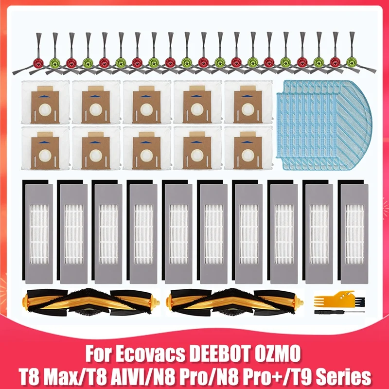 

Practical Boutique Replacement Parts Kit For Ecovacs DEEBOT OZMO T8 Max T8 AIVI N8 Pro N8 Pro+ Series Robot Vacuum Cleaner