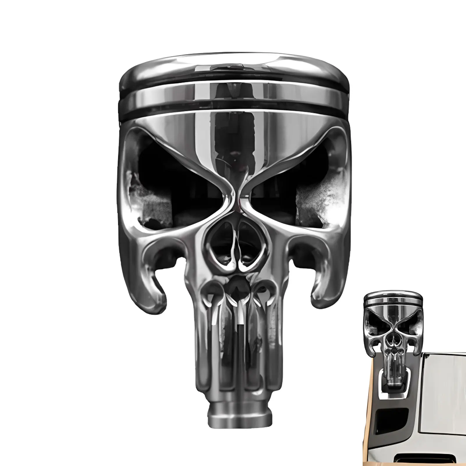 

Skull Car Gear Stick Shift Knob Stainless Steel Skull Shape Shift Lever Gear Shift Head Shifting Lever Handle For Manual Cars