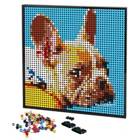2400pcs diy pixel art cool dog mosaic painting by building blocks unique gift ideas pop cats portrait pets puzzle with frame
