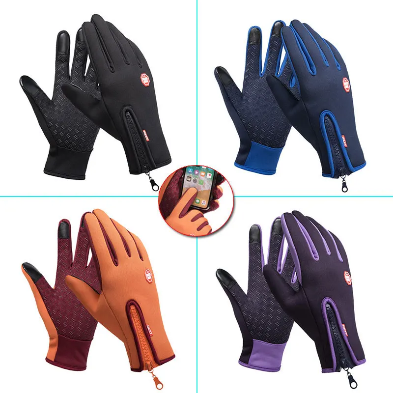 Skiing Touch Screen Men Windproof Cycling Full Finger Gloves Warm Outdoor Gloves Driving Motorcycle Bike Winter Non-Slip Gloves enlarge