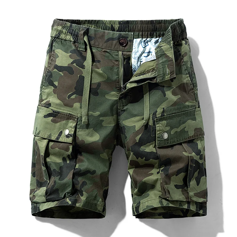 

2022 Summer New Cargo Shorts Men Casual 100% Cotton Bib Overall Fifth Pants Male Military Tactical Big Pocket Pants Man's Shorts