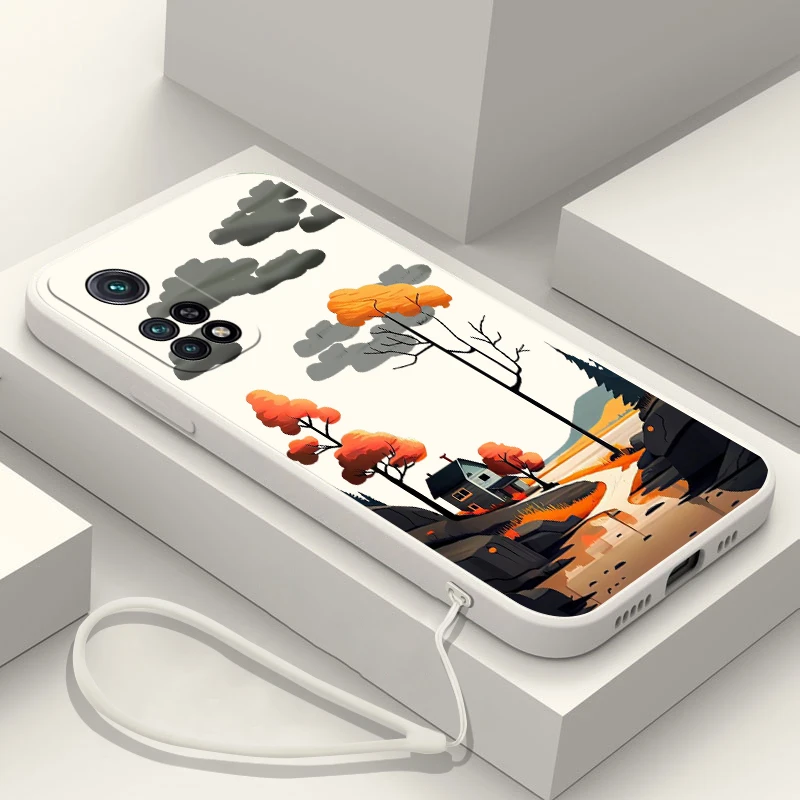 

Longing for Life Phone Case For Xiaomi Redmi Note 12 11 11T 10 10S 9 Pro Plus 10C 9A 9C 9T K40 K50 K60 4G 5G With Hand Strap