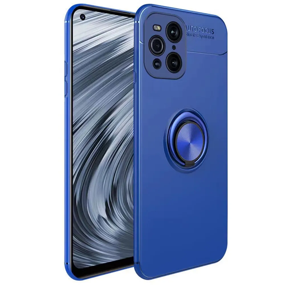 

for OPPO Find X3 Pro 5G Silicone Metal Ring Stand back cover for OPPO Find X3 lite X3 Neo Find X3 Pro Shockproof Phone Case capa