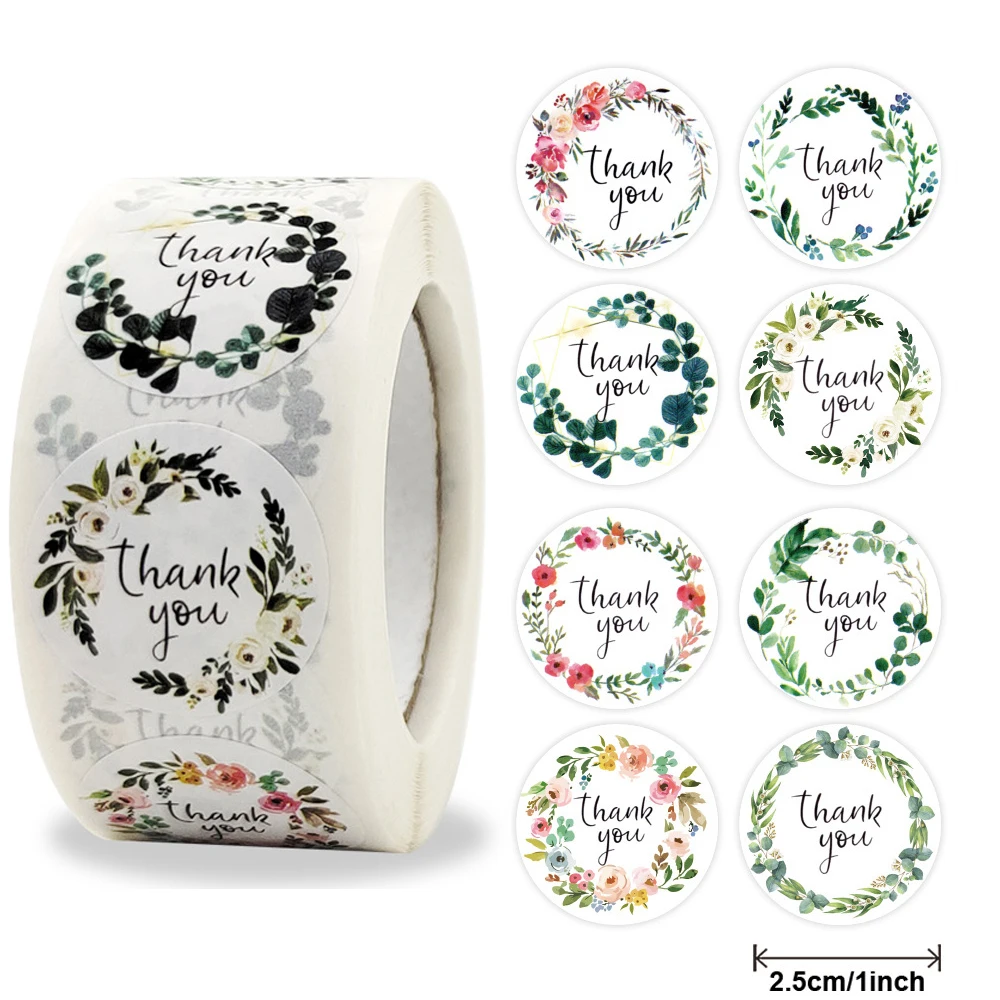 

Круглые наклейки "Спасибо", бумага