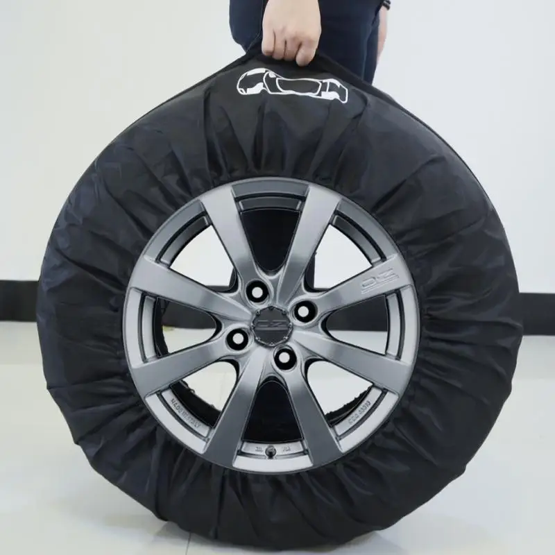 

4pcs S/L Car Spare Tire Cover Case Tires Storage Bag Carrier Auto Tyre Wheel Protector Dustproof Waterproof Anti-snow