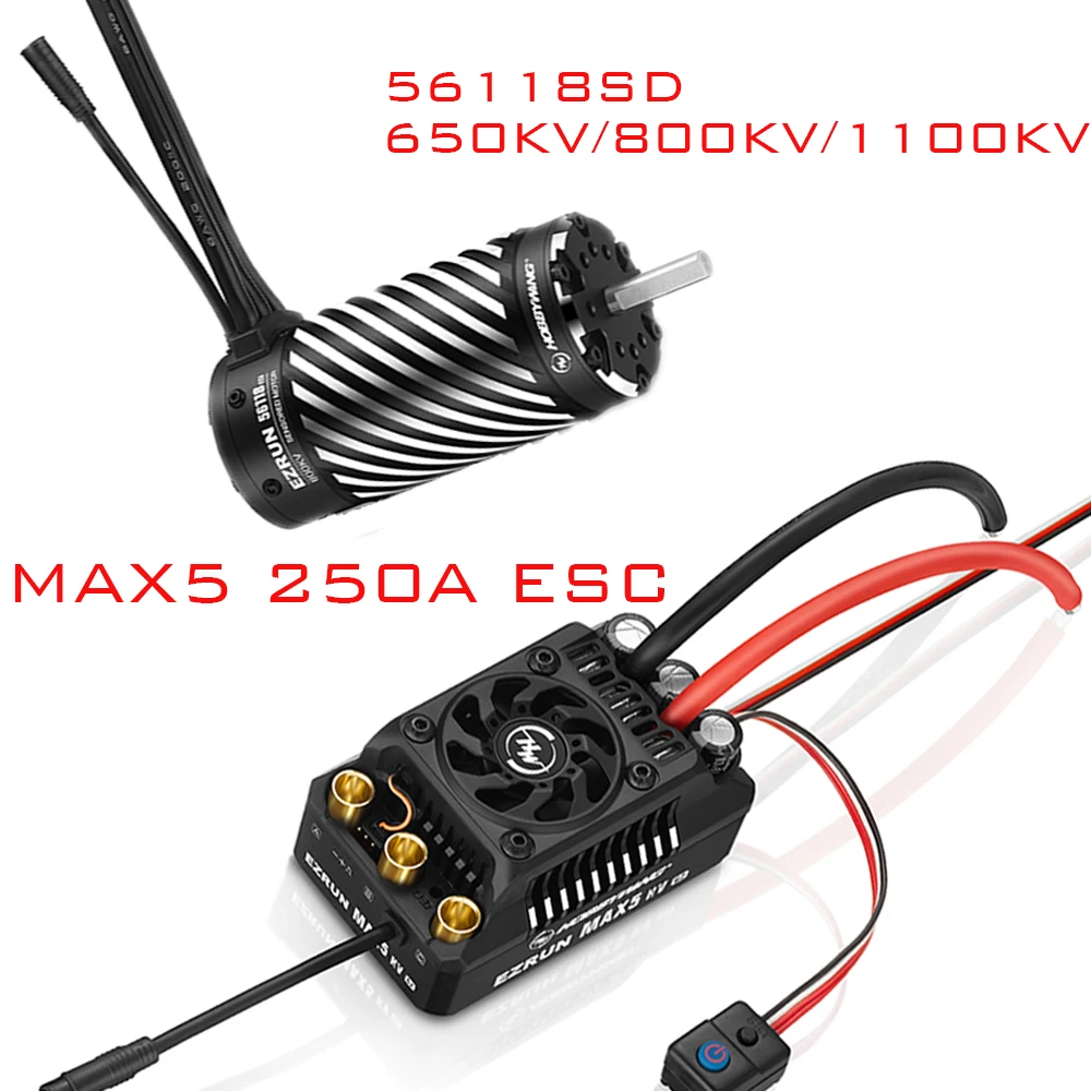 Двигатель Hobbywing EZRUN Max5 HV G2 250A ESC 6-12S/56118SD G2 650KV 800KV 1100KV бесколлекторный для модели 1/5 RC
