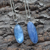 nature kyanite pendant healing necklace fashion blue quartz jewelry