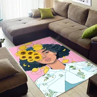 beautiful black girl afro african area rug 3d printed room mat floor anti slip carpet home decoration themed living room carpet