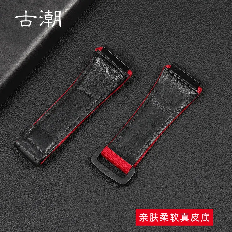 High quality Genuine Leather strap, suitable for Richard Mille nylon strap, men's RM50/53 4-star 5-starscrewdriver, 25mm