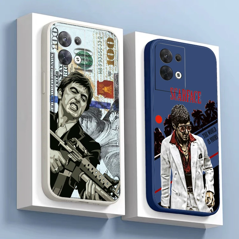 Чехол для телефона Scarface Dollar OPPO FIND X6 X5 X3 Pro Lite Neo Reno 9 8 7 8T 5G с жидким силиконовым