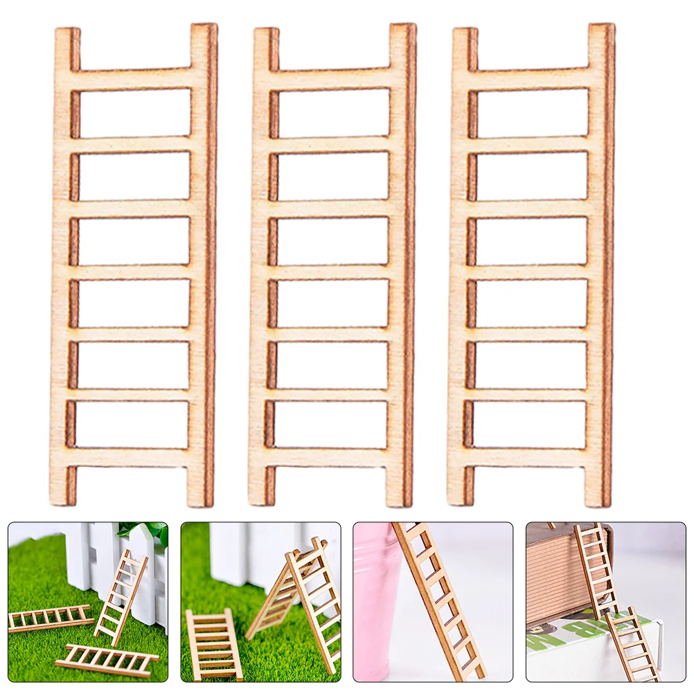 

20pcs Mini Ladder Ornaments Bonsai Ladder Decors Mini Ladders Models Dollhouse Miniatures