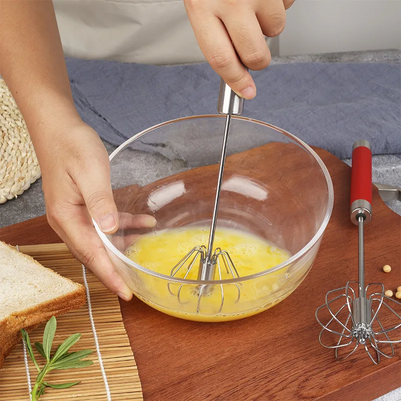 Полуавтоматический венчик из нержавеющей стали от Szkoy ручной для взбивания яиц