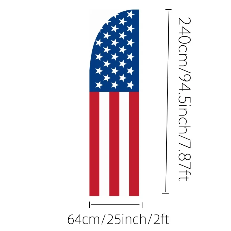 Фото Американский флаг с перьями США-Односторонний Флаг с полосками и перьями для 4 июля-американские баннеры-звёзды, уличное украшение №2