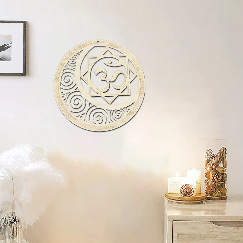1 Шт. Буддийская Медитация Деревянная Настенная Скульптура Йога Чакра Геометрия